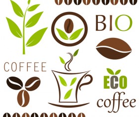 Set of Coffee logo design elements mix vector 03