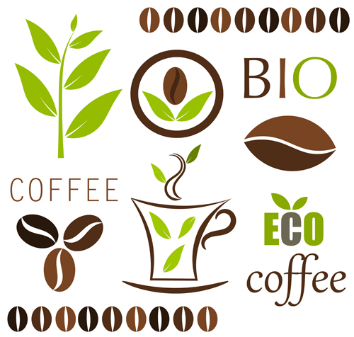 Set of Coffee logo design elements mix vector 03