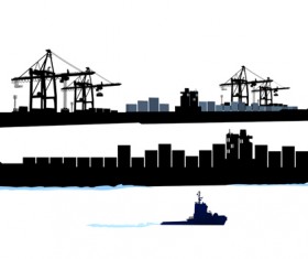 Set of Container shipping elements vector 02
