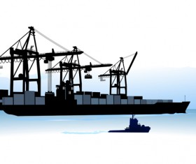 Set of Container shipping elements vector 05