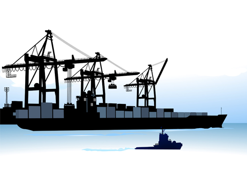 Set of Container shipping elements vector 05