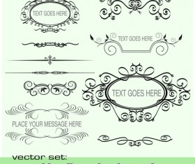 Old Calligraphic design elements vector set 03