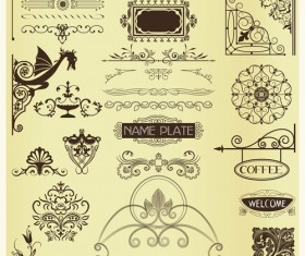 Old Calligraphic design elements vector set 04