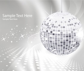 Set of Disco Ball theme background vector 01