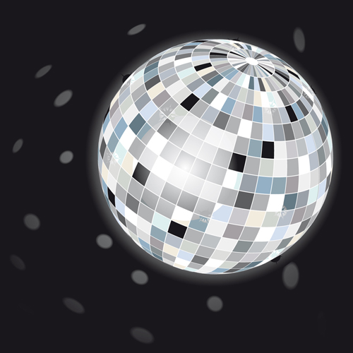 Set of Disco Ball theme background vector 02