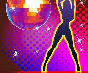 Set of Disco Ball theme background vector 03