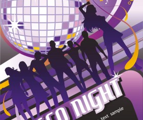 Set of Disco Ball theme background vector 05