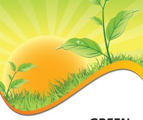 Ecologic with green design  background vector 01