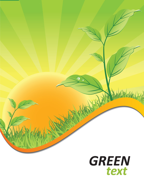 Ecologic with green design  background vector 01
