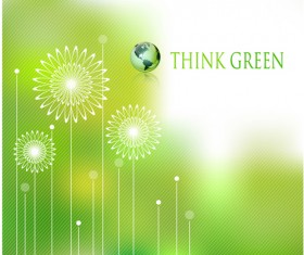 Ecologic with green design  background vector 02