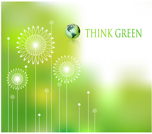 Ecologic with green design  background vector 02