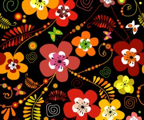 Set of Flower Pattern vector art 01