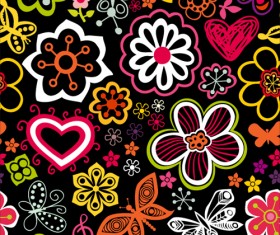 Set of Flower Pattern vector art 02