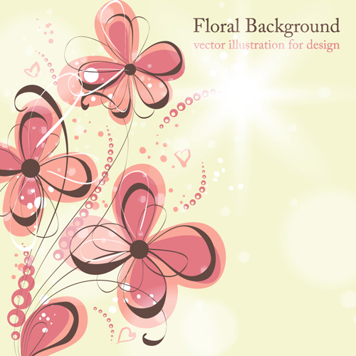 Elements of floral backgrounds vector illustration 04