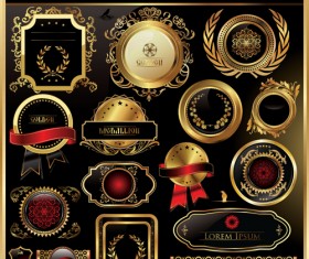 luxurious Golden frames and labels design vector 02