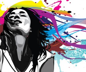 Different Glamorous woman design vector set 02