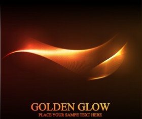 Set of golden glow  Backgrounds vector graphic 01