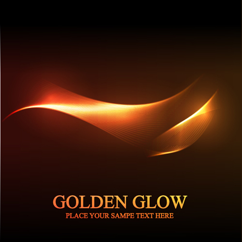 Set of golden glow  Backgrounds vector graphic 01