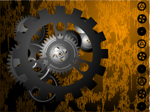 Set of Gears assemble vector backgrounds 04