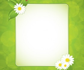 Green floral frame vector set 01