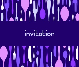 Food theme invitation cards cover design vector