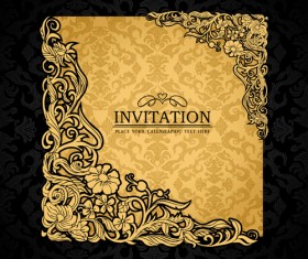 Elements of Luxury invitation background vector 01