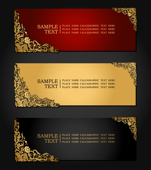 Elements of Luxury invitation background vector 03