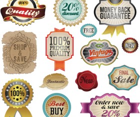 Vintage Color premium quality Labels mix vector