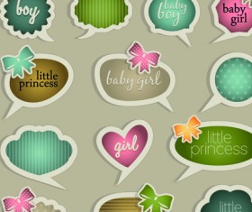 Cute little princess labels to talk design vector