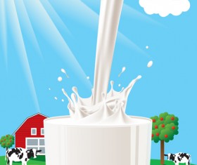 Milk Advertising theme design elements vector 04