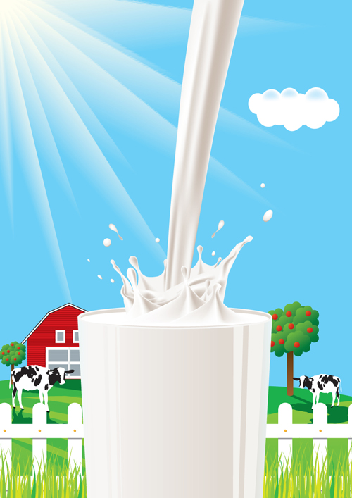 Milk Advertising theme design elements vector 04