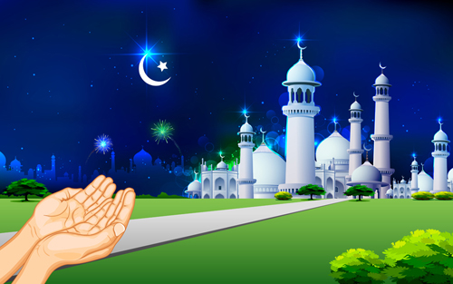 Elements Of Mosque Backgrounds Vector Graphic 03 Free Download