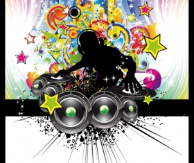 Set of musical event flyer cover vector 04