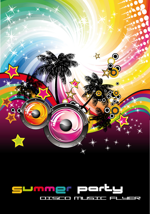 Set of musical event flyer cover vector 05