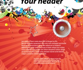 Set of music elements vector graphic 06