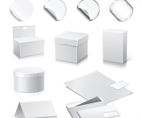 Set of Paper Packaging Box design vector 02
