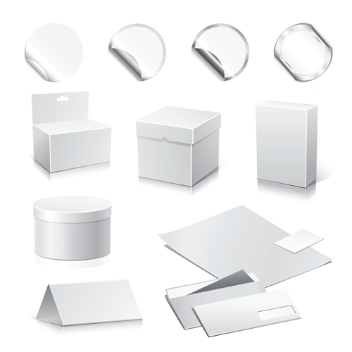 Set of Paper Packaging Box design vector 02