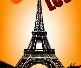 Stylish Paris elements vector set 01