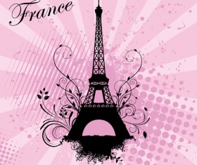Stylish Paris elements vector set 03