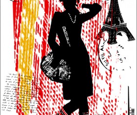 Stylish Paris elements vector set 06