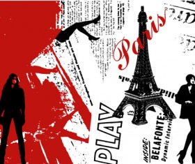 Stylish Paris elements vector set 07