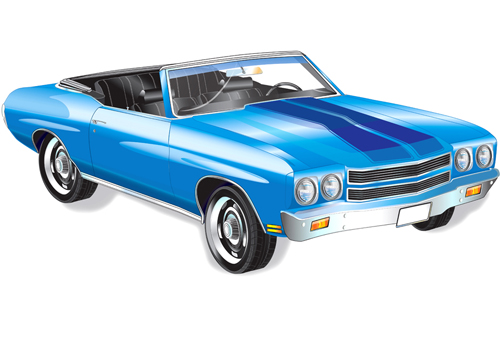 Various color of Retro cars vector 01