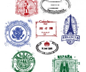 Different Retro seal design vector set 01