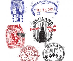 Different Retro seal design vector set 02