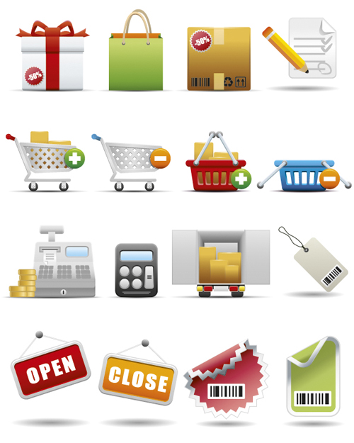 Different Shopping icon mix vector graphic 03