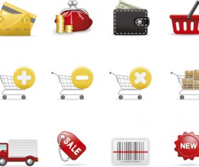 Different Shopping icon mix vector graphic 04
