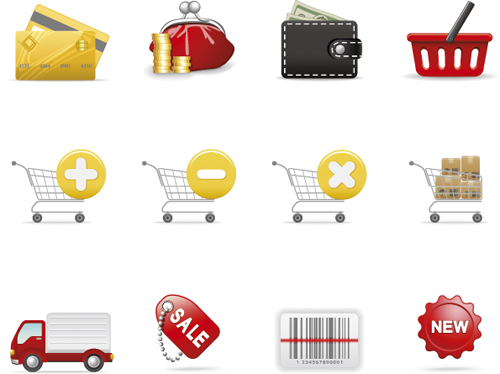 Different Shopping icon mix vector graphic 04