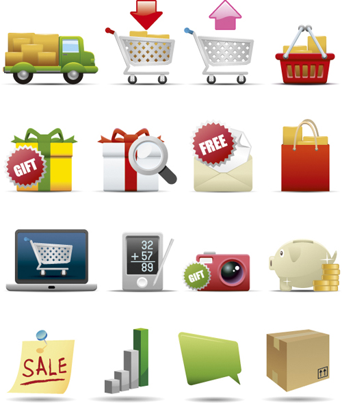 Different Shopping icon mix vector graphic 05