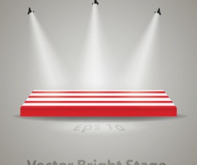 Stage with spotlight effect design vector material 01