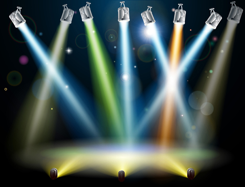 Stage With Spotlight Effect Design Vector Material 02 Free Download